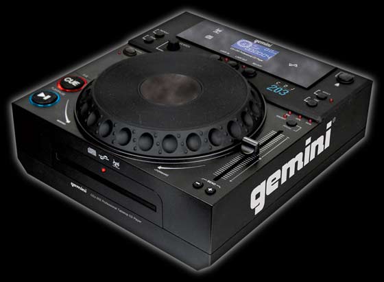 Gemini CDJ-203 CD player w/ pitch bend up to +/- 24%, seamless loops and extra large jog wheel